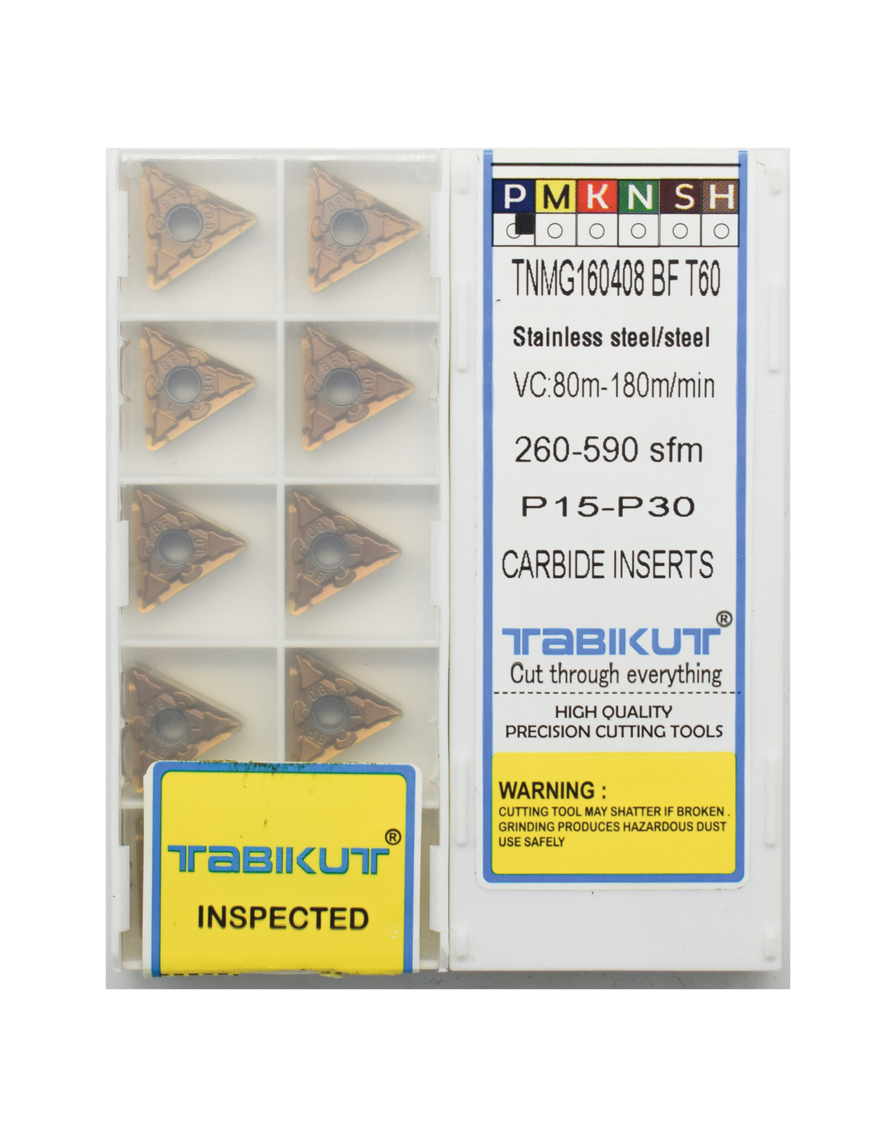 TNMG1604/04/08/12 BF T60 Tabikut Stainless Steel Grade insert pack of 10