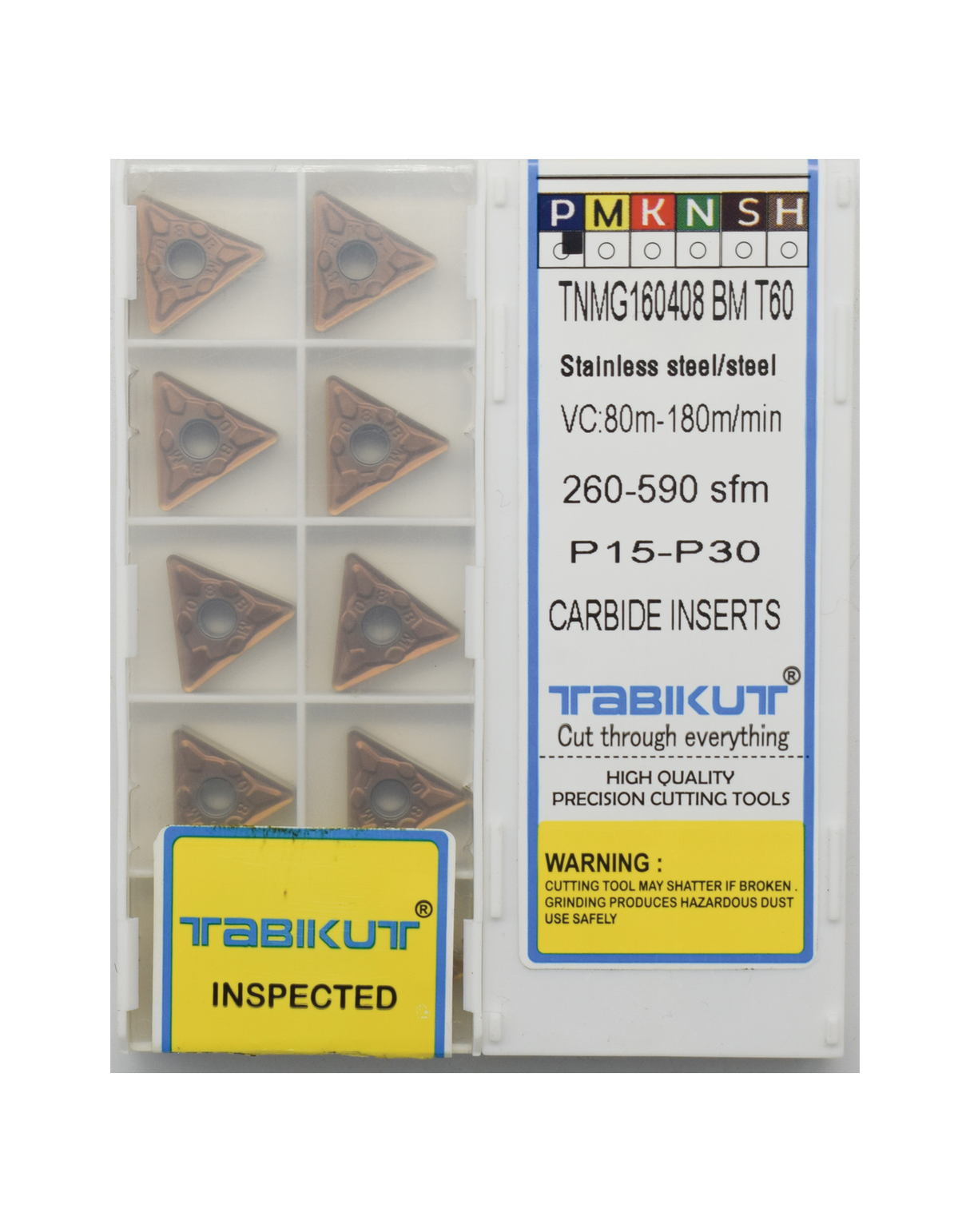 TNMG1604/04/08/12 BM T60 Tabikut Stainless Steel Grade insert pack of 10