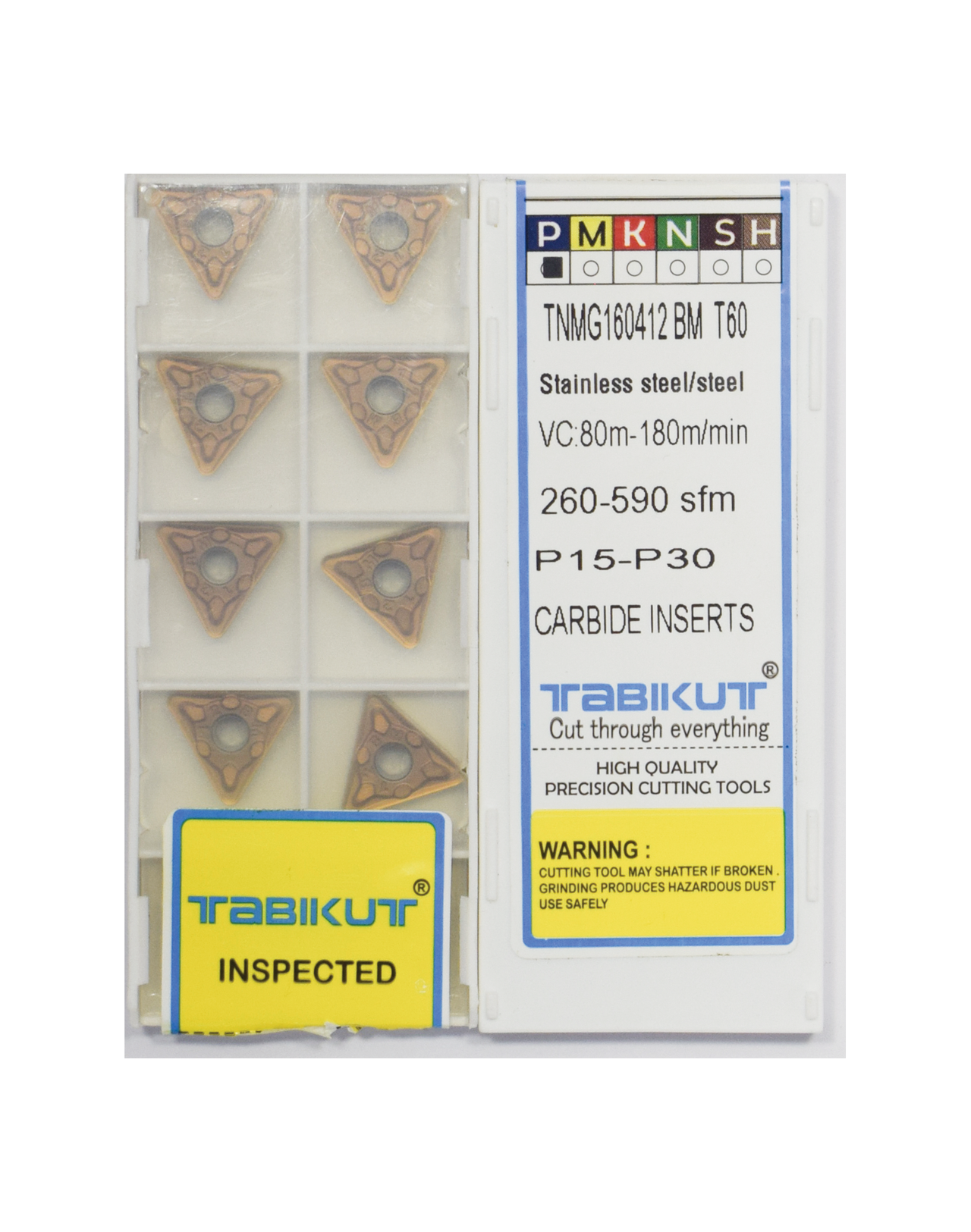 TNMG1604/04/08/12 BM T60 Tabikut Stainless Steel Grade insert pack of 10
