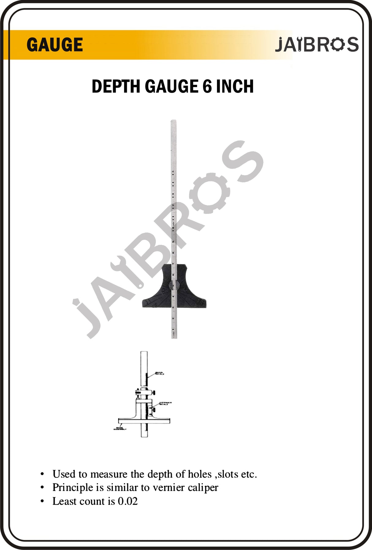 Depth Gauge 150MM/6INCH