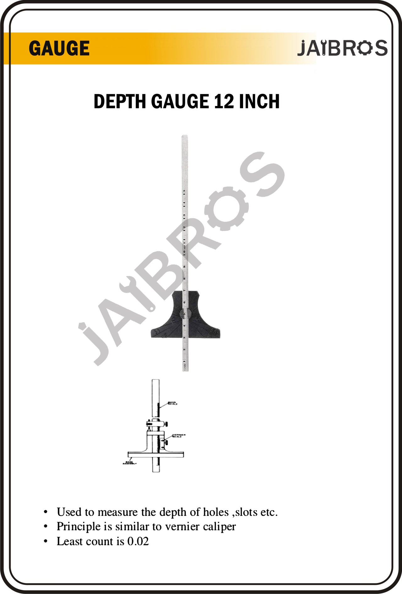 Depth Gauge 12 Inch 300mm