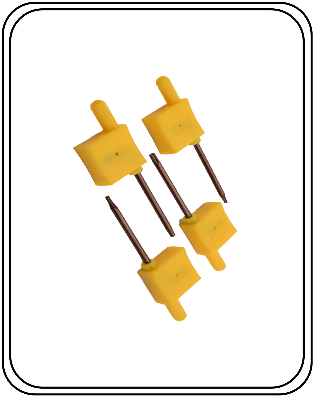 Torx Key Yellow Color T6,T7,T8,T9,T10,T15,T20 Pack Of 100 NOS.